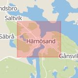 Karta som med röd fyrkant ramar in Sundsvall, Timrå, Kungsvägen, Härnösand, Änget, Västernorrlands län