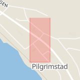 Karta som med röd fyrkant ramar in Pilgrimstad, Bräcke Kommun, Jämtlands län