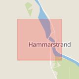 Karta som med röd fyrkant ramar in Hammarstrand, Ragunda, Östersund, Jämtlands län