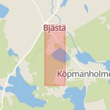 Karta som med röd fyrkant ramar in Bjästa, Nätragatan, Örnsköldsvik, Västernorrlands län
