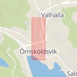 Karta som med röd fyrkant ramar in Västernorrland, Sundsvall, Essvik, Örnsköldsvik, Nygatan, Stenstan, Bergsgatan, Nacksta, Västernorrland län, Västernorrlands län