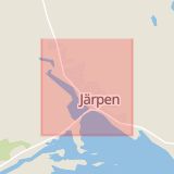 Karta som med röd fyrkant ramar in Järpen, Hålland, Åre, Jämtlands län