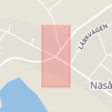 Karta som med röd fyrkant ramar in Näsåker, Sollefteå, Västernorrlands län