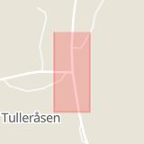 Karta som med röd fyrkant ramar in Tulleråsen, Krokom, Jämtlands län