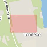 Karta som med röd fyrkant ramar in Vittervägen, Tomtebo, Umeå, Västerbottens län