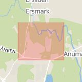 Karta som med röd fyrkant ramar in Ersboda, Umeå, Lycksele, Ursviken, Skellefteå, Västerbottens län