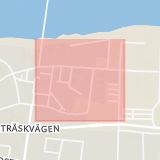 Karta som med röd fyrkant ramar in Bockholmsvägen, Sörböle, Skellefteå, Västerbottens län