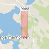 Karta som med röd fyrkant ramar in Kengisgatan, Pajala, Furunäsvägen, Piteå, Norrbottens län