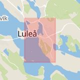 Karta som med röd fyrkant ramar in Örnäset, Svartövägen, Luleå, Norrbottens län