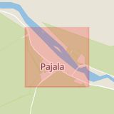 Karta som med röd fyrkant ramar in Pajala Kommun, Pajala, Norrbottens län