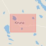 Karta som med röd fyrkant ramar in Kulturhuset, Kiruna, Porsön, Luleå, Norrbottens län