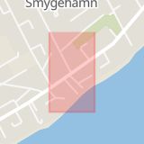 Karta som med röd fyrkant ramar in Smygehamn, Trelleborg, Skåne län