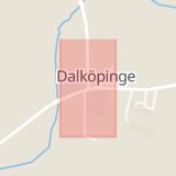 Karta som med röd fyrkant ramar in Dalköpinge, Trelleborg, Skåne län