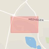 Karta som med röd fyrkant ramar in Hallasvängen, Trelleborg, Skåne län