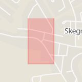 Karta som med röd fyrkant ramar in Skegrie, Trelleborg, Skåne län