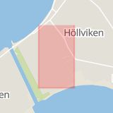 Karta som med röd fyrkant ramar in Höllviken, Anders Olsvägen, Vellinge, Skåne län