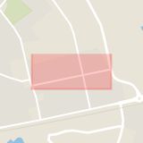 Karta som med röd fyrkant ramar in Regementsgatan, Ystad, Skåne län