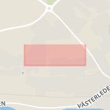 Karta som med röd fyrkant ramar in Missunnavägen, Ystad, Skåne län
