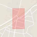 Karta som med röd fyrkant ramar in Köpingebro, Ystad, Skåne län