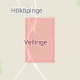 Karta som med röd fyrkant ramar in Vellinge, Skåne län
