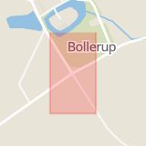 Karta som med röd fyrkant ramar in Bollerup, Tomelilla, Skåne län
