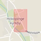 Karta som med röd fyrkant ramar in Hököpinge Kyrkby, Vellinge, Skåne län