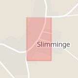 Karta som med röd fyrkant ramar in Slimminge, Skurup, Skåne län
