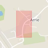 Karta som med röd fyrkant ramar in Arrie, Vellinge, Skåne län