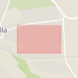 Karta som med röd fyrkant ramar in Ullstorpsvägen, Tomelilla, Skåne län