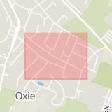 Karta som med röd fyrkant ramar in Oxie, Gamla Svedalavägen, Malmö, Skåne län