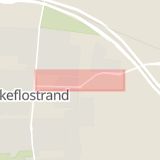 Karta som med röd fyrkant ramar in Bunkeflostrand, Gottorpsvägen, Malmö, Skåne län