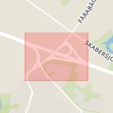 Karta som med röd fyrkant ramar in Oxie, Kungshögsvägen, Malmö, Skåne län