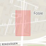 Karta som med röd fyrkant ramar in Hermodsdal, Docentgatan, Malmö, Skåne län