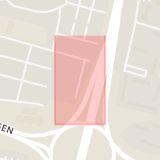 Karta som med röd fyrkant ramar in Sigfridsgatan, Bülow Hübes Väg, Limhamn, Oxie, Pepparrotsvägen, Malmö, Skåne län