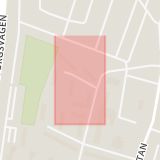 Karta som med röd fyrkant ramar in Söderkulla, Duvhöksgatan, Malmö, Skåne län
