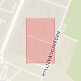 Karta som med röd fyrkant ramar in Sörbäcksgatan, Malmö, Skåne län