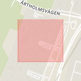 Karta som med röd fyrkant ramar in Holma, Hyacintgatan, Malmö, Skåne län