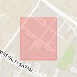 Karta som med röd fyrkant ramar in Almhög, Solvändegatan, Malmö, Skåne län