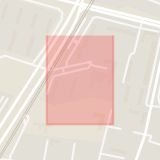 Karta som med röd fyrkant ramar in Teknikergatan, Malmö, Skåne län