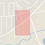 Karta som med röd fyrkant ramar in Möllebergavägen, Malmövägen, Svedala, Skåne län