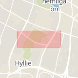 Karta som med röd fyrkant ramar in Ärtholmsvägen, Hyllie, Malmö, Skåne län