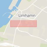 Karta som med röd fyrkant ramar in Limhamn, Hyllie Kyrkoväg, Malmö, Skåne län
