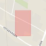Karta som med röd fyrkant ramar in Kastanjegatan, Malmö, Skåne län
