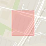 Karta som med röd fyrkant ramar in Arkitektgatan, Malmö, Skåne län