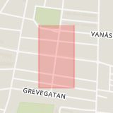 Karta som med röd fyrkant ramar in Krapperupsgatan, Rudbecksgatan, Malmö, Skåne län