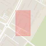 Karta som med röd fyrkant ramar in Bellevuegården, Stensjögatan, Malmö, Skåne län