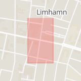 Karta som med röd fyrkant ramar in Limhamn, Linnégatan, Idrottsgatan, Malmö, Skåne län