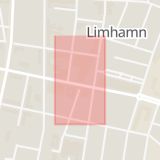 Karta som med röd fyrkant ramar in Götgatan, Limhamn, Linnégatan, Malmö, Skåne län