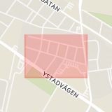 Karta som med röd fyrkant ramar in Södra Sofielund, Jespersgatan, Malmö, Skåne län