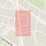 Karta som med röd fyrkant ramar in Fosie, Lindgatan, Malmö, Skåne län